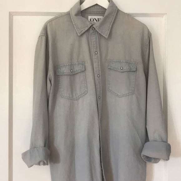 ONLY Jean shirt -stylish ombré wash & raw hemline - Picture 7 of 7